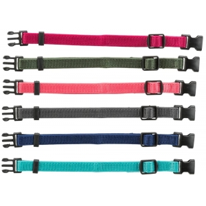 Junior Set of puppy collars, M–L: 22–35 cm/10 mm, 6 pcs., fuchsia, graphite, indigo, forest, coral, ocean