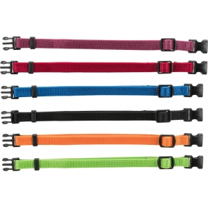 Junior Set of puppy collars, S–M: 17–25 cm/10 mm, 6 pcs., black, red, royal blue, apple, papaya, orchid