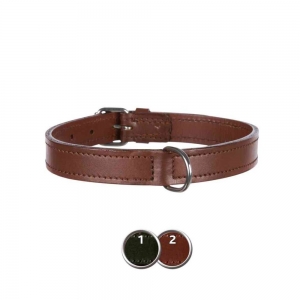 Active collar, leather, L: 47–54 cm/25 mm, black