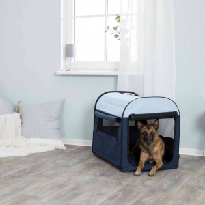 Basic Soft Kennel, M: 55 × 65 × 80 cm, dark blue/light blue