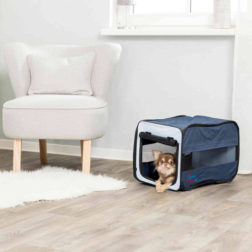 Twister Soft Kennel, S–M: 50 × 52 × 76 cm, dark blue/light blue