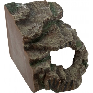 Corner rock with cave and platform, rain forest, 26 × 20 × 26 cm