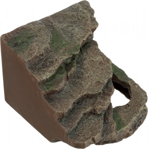 Corner rock with cave and platform, rain forest, 16 × 12 × 15 cm