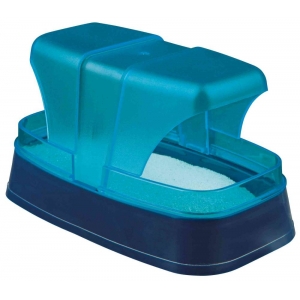Sand bath, mice/hamsters, plastic, 17 × 10 × 10 cm, dark blue/turquoise