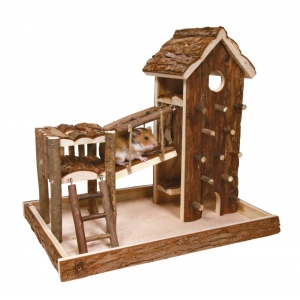 Birger playground, hamsters, bark wood, 36 × 33 × 26 cm