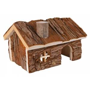 Hendrik house, degus, bark wood, 20 × 17 × 12 cm