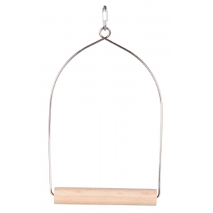 Arch swing, wire/wood, 15 × 27 cm