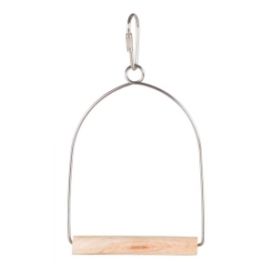 Arch swing, wire/wood, 8 × 15 cm
