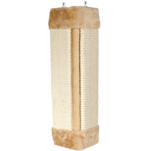 Scratching board f. corners, sisal/plush., catnip, 23 × 49 cm, natural/beige