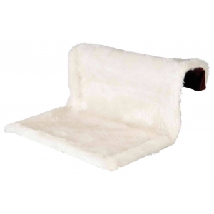 Radiator bed, longhair plush/suede-look, 45 × 26 × 31 cm, cream/brown