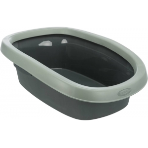 Be Eco Carlo cat litter tray, with rim, 31 × 14 × 43 cm, anthracite/grey-green