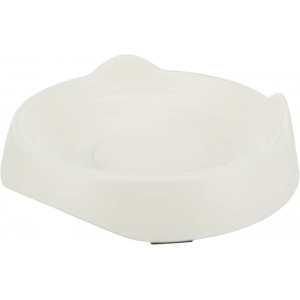 Bowl, flat, cat head, melamine, 0.25 l/ø 17 cm, white
