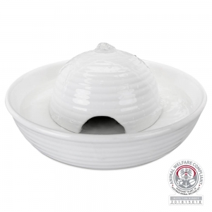 Drinking fountain Vital Flow Mini, ceramic, 0.8 l/ø 24 × 10 cm, white