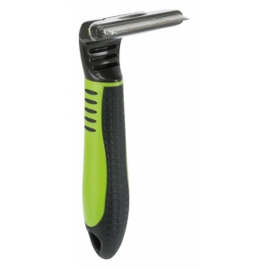 Carding groomer, plastic/metal blade, 6 × 15 cm