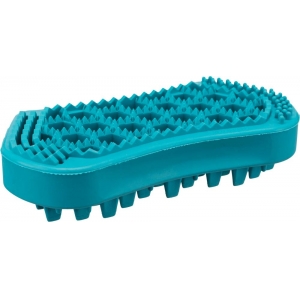 Massage brush, natural rubber, 6 × 12 cm, turquoise