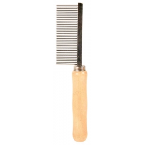 Comb, medium, wood/metal prongs, 18 cm