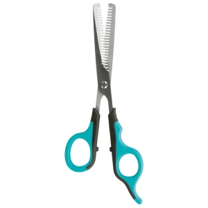 Thinning scissors, double-sided, pl./stainl. steel, 16 cm