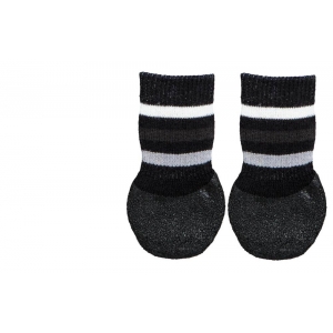 Dog socks, non-slip with all-round rubber coating, XS–S, 2 pcs., black