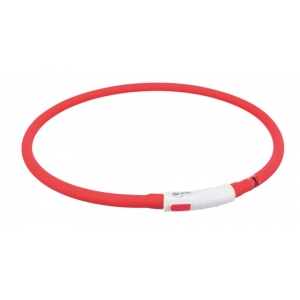 Flash light ring USB, silicone, XS–XL: 70 cm/ø 10 mm, red
