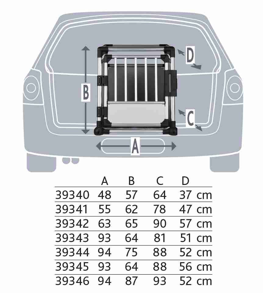 Transportbox, aluminium, L–XL: 94 x 75 x 88 cm, silver/light grey