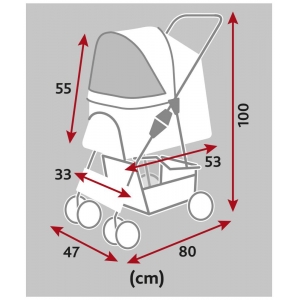 Buggy, 47 x 100 x 80 cm, 4.9 kg, grey