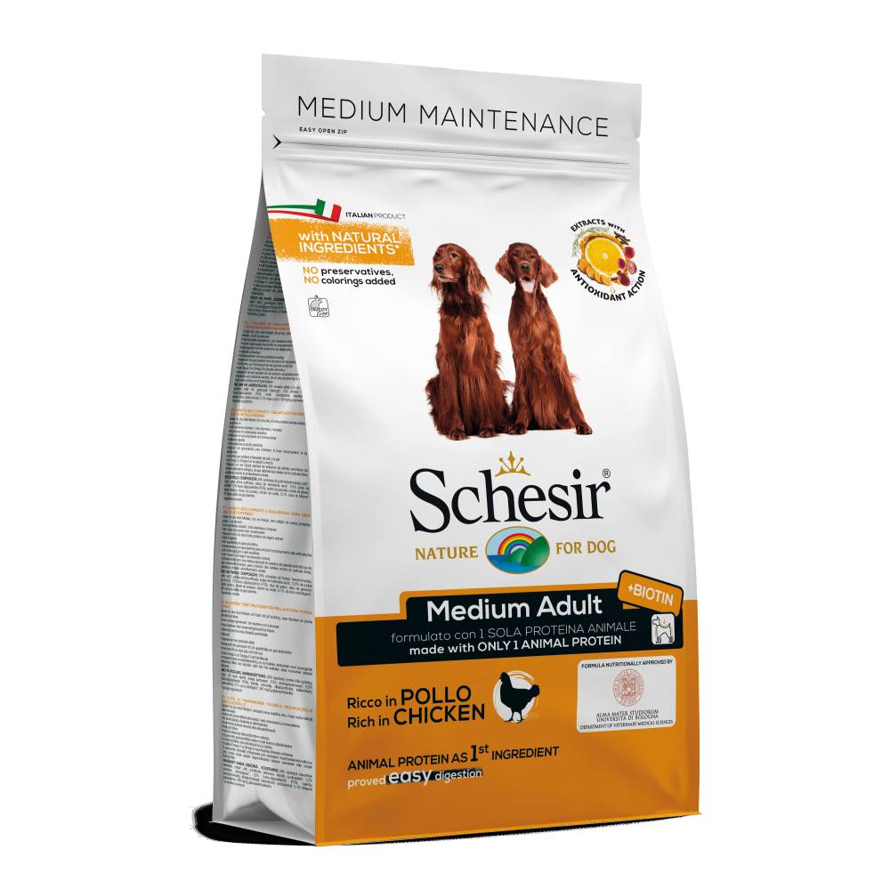 Schesir Medium Maintenance kanalihaga 3kg, kuivtoit koertele