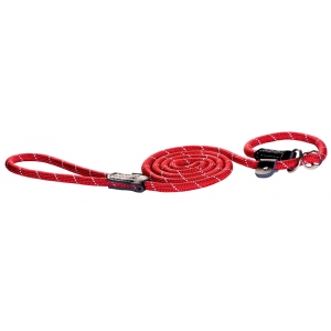 Rogz Rope Medium 9mm 1.8m Long Moxon Dog Rope Lead, Red Reflective