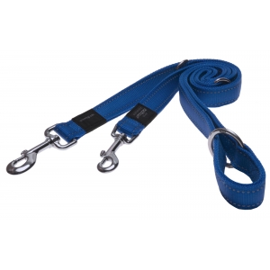 Rogz Utility Medium 16mm Snake Multi-Purpose Dog Lead, Blue Reflective