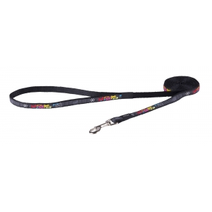 Rogz Fancy Dress Small 11mm Jellybean Fixed Dog Lead, Multi Bone Design