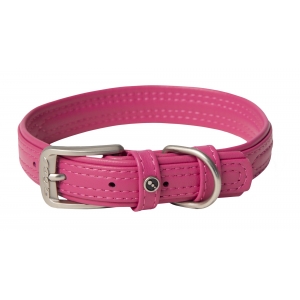 Rogz Leather Range Medium 20mm Pin Buckle Dog Collar, Pink