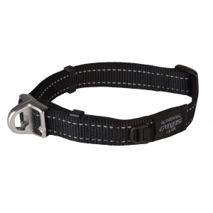 Rogz Utility Large 20mm Fanbelt Safety Collar, Black Reflective