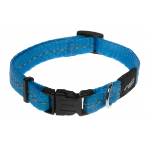 Rogz Utility Small 11mm Nitelife Dog Collar, Turquoise Reflective