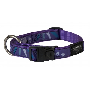 Rogz Fancy Dress Large 20mm Beach Bum Dog Collar, Purple Forest Design