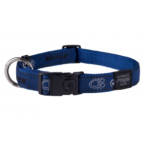 Rogz Fancy Dress Extra Large 25mm Armed Response Dog Collar, Navy Paw Design