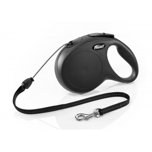 flexi New CLASSIC, cord leash, M: 8 m, black
