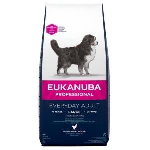 EUKANUBA dry dog food (kibble) for active adult large breed dogs that's Rich in fresh chicken - breeder bag 16.5 kg