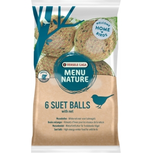 Menu Nature 6 suet balls (display 30) Suet ball - winter fatty food for wild birds (with net, by 6 in plastic) 540g