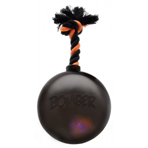 Koera mänguasi Bomber Bomb Black Tug Ball with Flashing LED 12.7 cm