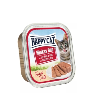 Happy Cat Duo Menu Geflügel & Rind 16x100g