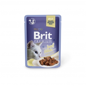 Brit Premium Cat Delicate Fillets in Jelly with Beef märgtoit kassidele 85g