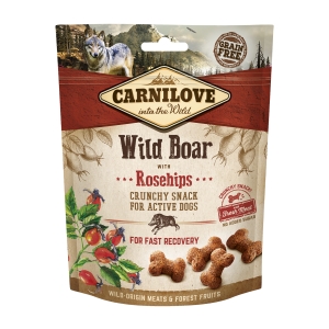 CarniLove Dog Snack Wild Boar with Rosehips värske lihaga koeramaius 200g