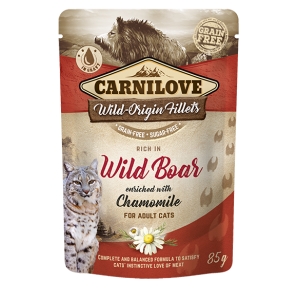 CarniLove Cat Pouch Wild Boar Chamomile einekotike kassidele 85g