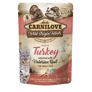 CarniLove Cat Pouch Turkey Valeriana einekotike kassidele 85g