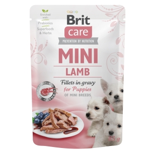 Brit Care Mini pouch puppy lamb fillets gravy einekotike kutsikatele 85g