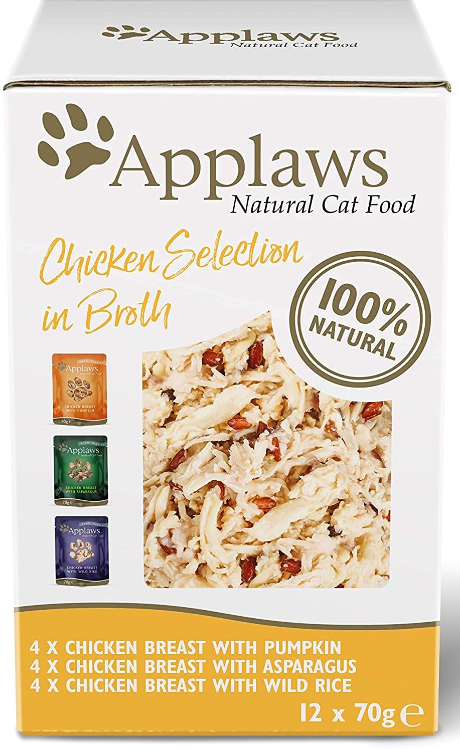 Applaws Natural Wet Cat Food, Chicken Selection 12 x 70 g