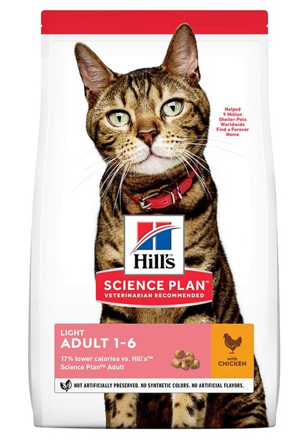 Hill's Science Plan Light Adult Cat Food with Chicken 10kg