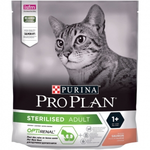 Purina PRO PLAN kassitoit STERILISED OPTIRENAL lõherikas, 400 g.