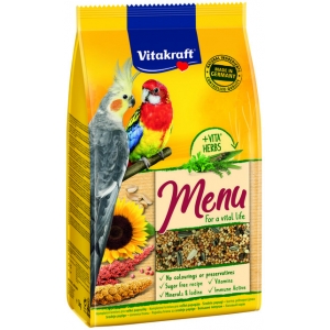 Vitakraft keskmise suurusega papagoide täissööt Premium Menu, 1 kg