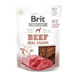 Brit Jerky Beef Real Fillets Snack närimismaius koertele 80g