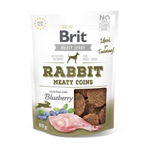 Brit Jerky Rabbit Meaty Coins Snack närimismaius koertele 80g